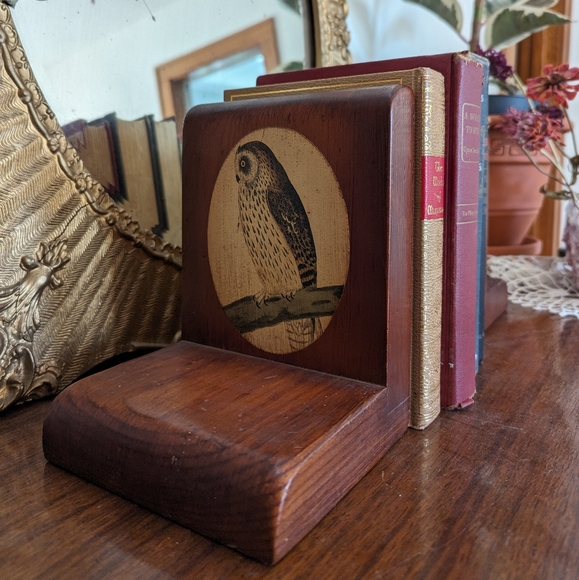 Vintage Wooden Owl Bookends - Picture 2 of 6